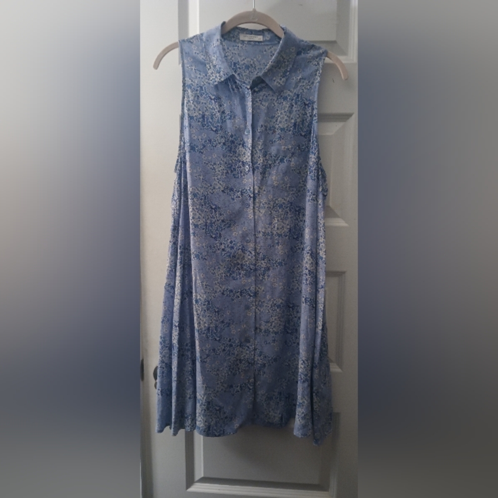 Equipment Blue Floral Dress